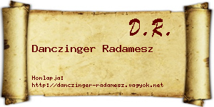 Danczinger Radamesz névjegykártya